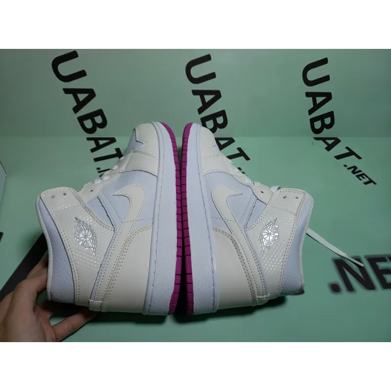 OG Air Jordan 1 Mid SE White Fuchsia Blast,  555112-100