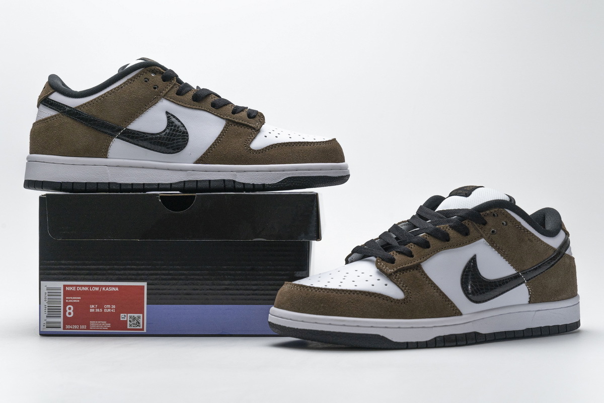 OG Dunk Low White Black Trail End Brown ,304292-102