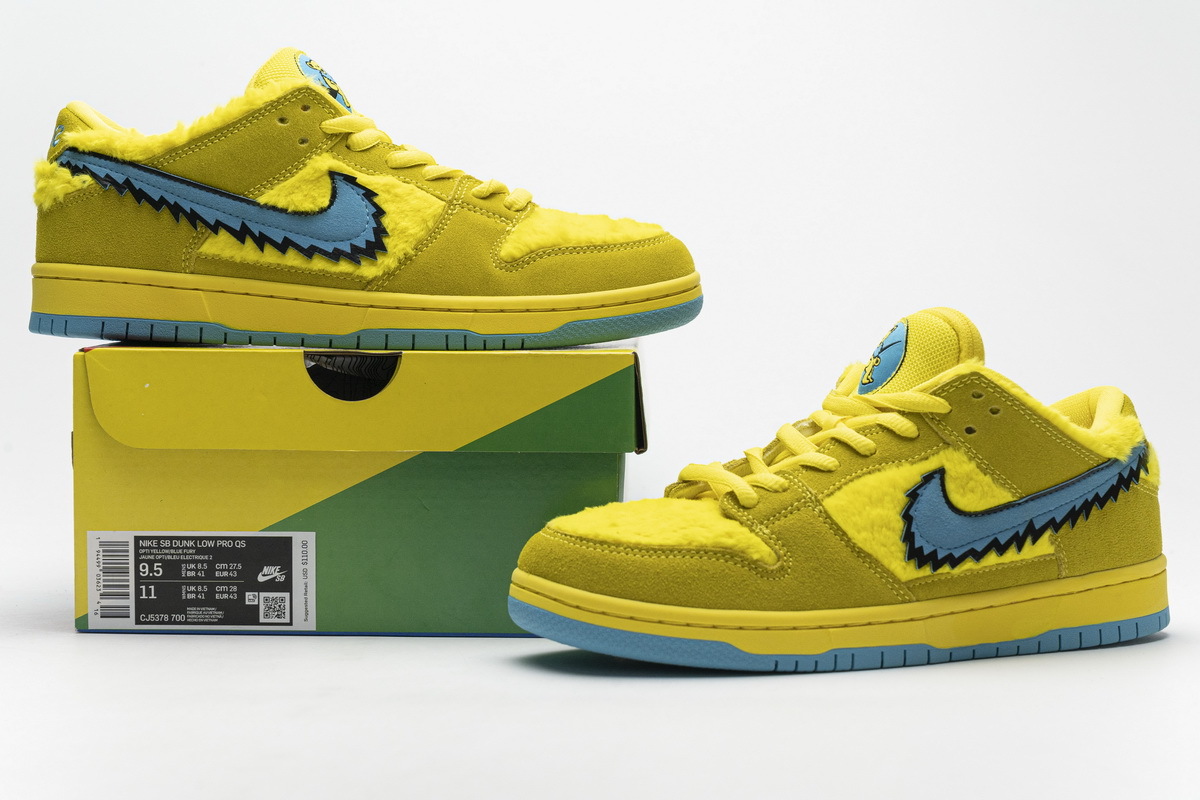 Uabat SB Dunk Low Grateful Dead Bears Opti Yellow ,CJ5378-700