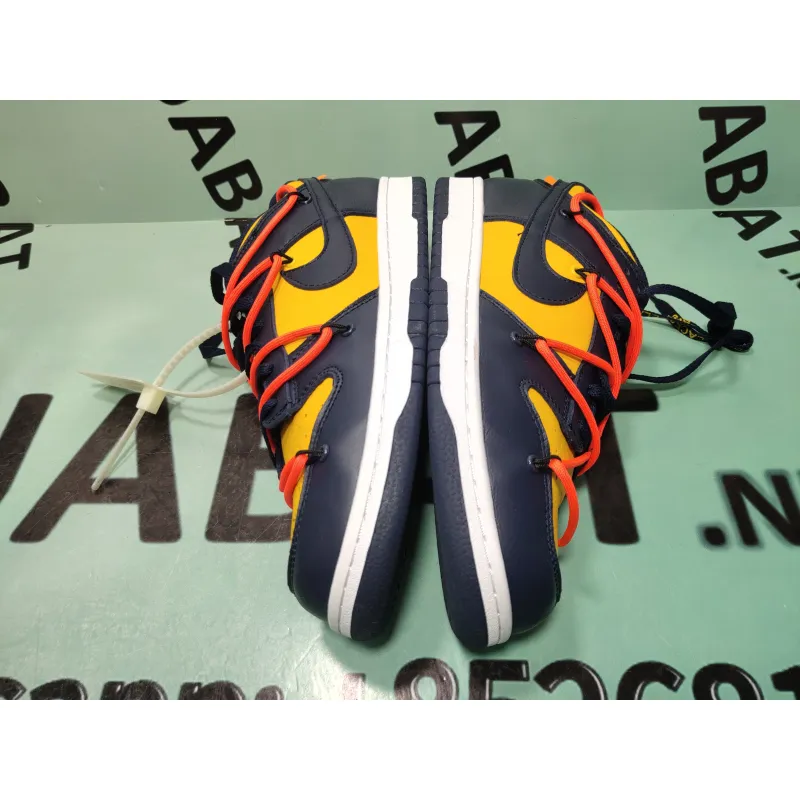 Uabat SB Dunk Low Off-White University Gold Midnight Navy ,CT0856-700
