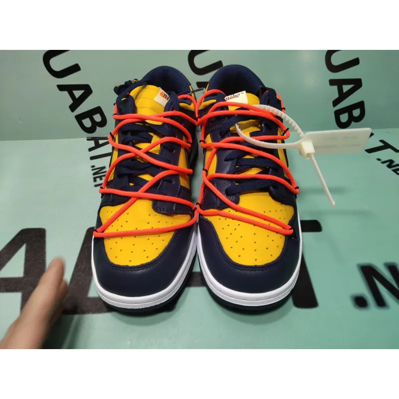 Uabat SB Dunk Low Off-White University Gold Midnight Navy ,CT0856-700