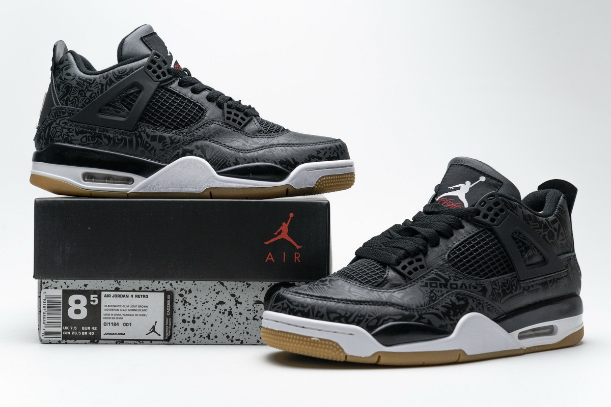 Uabat Jordan 4 Retro Laser Black Gum ,CI1184-001