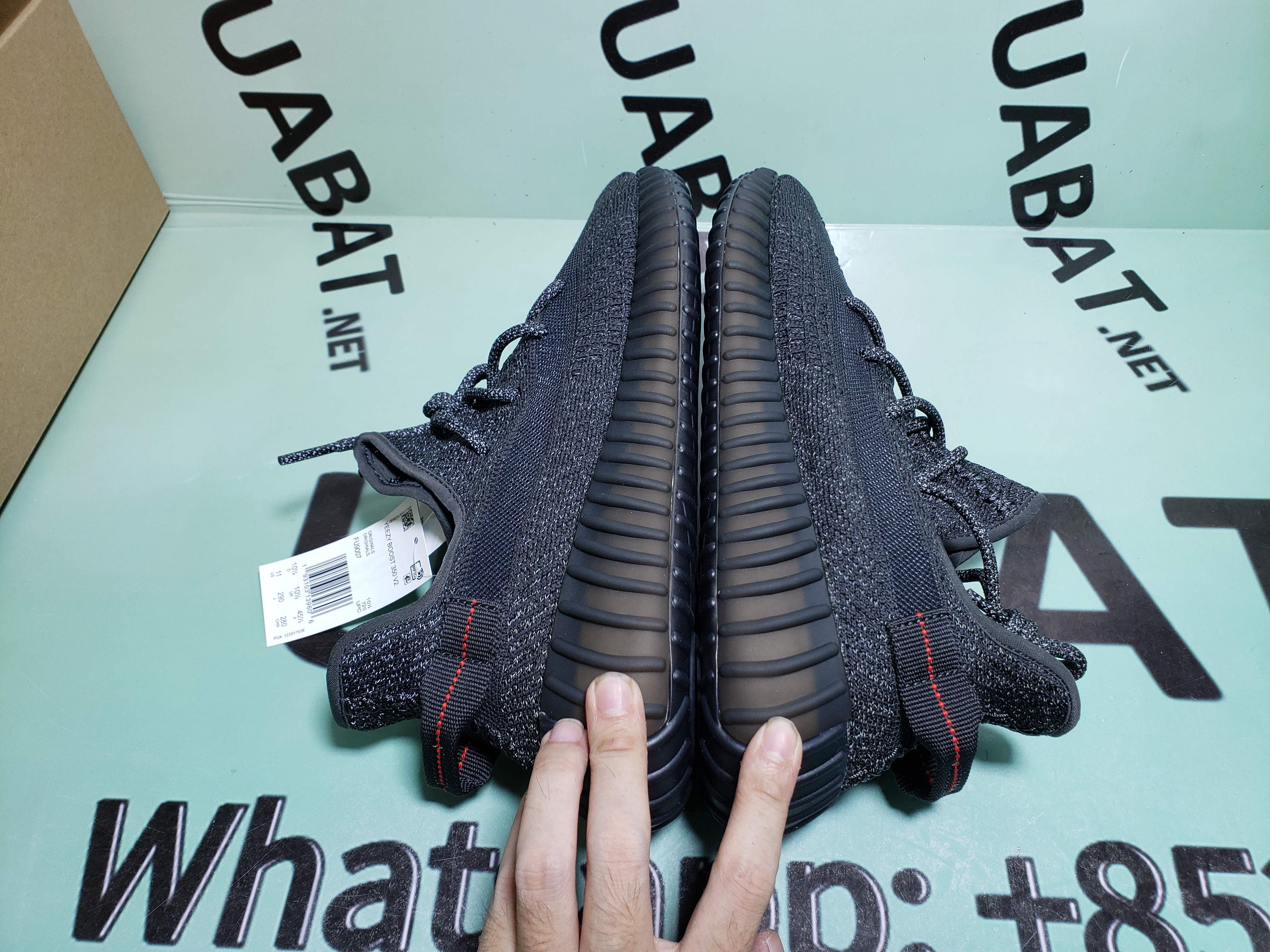 Uabat Yeezy Boost 350 V2 Static Black (Reflective) ,FU9007