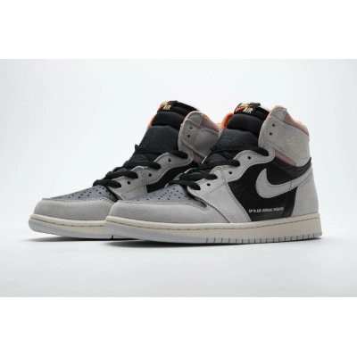 Uabat Jordan 1 Retro High Neutral Grey Hyper Crimson ,555088-018 02