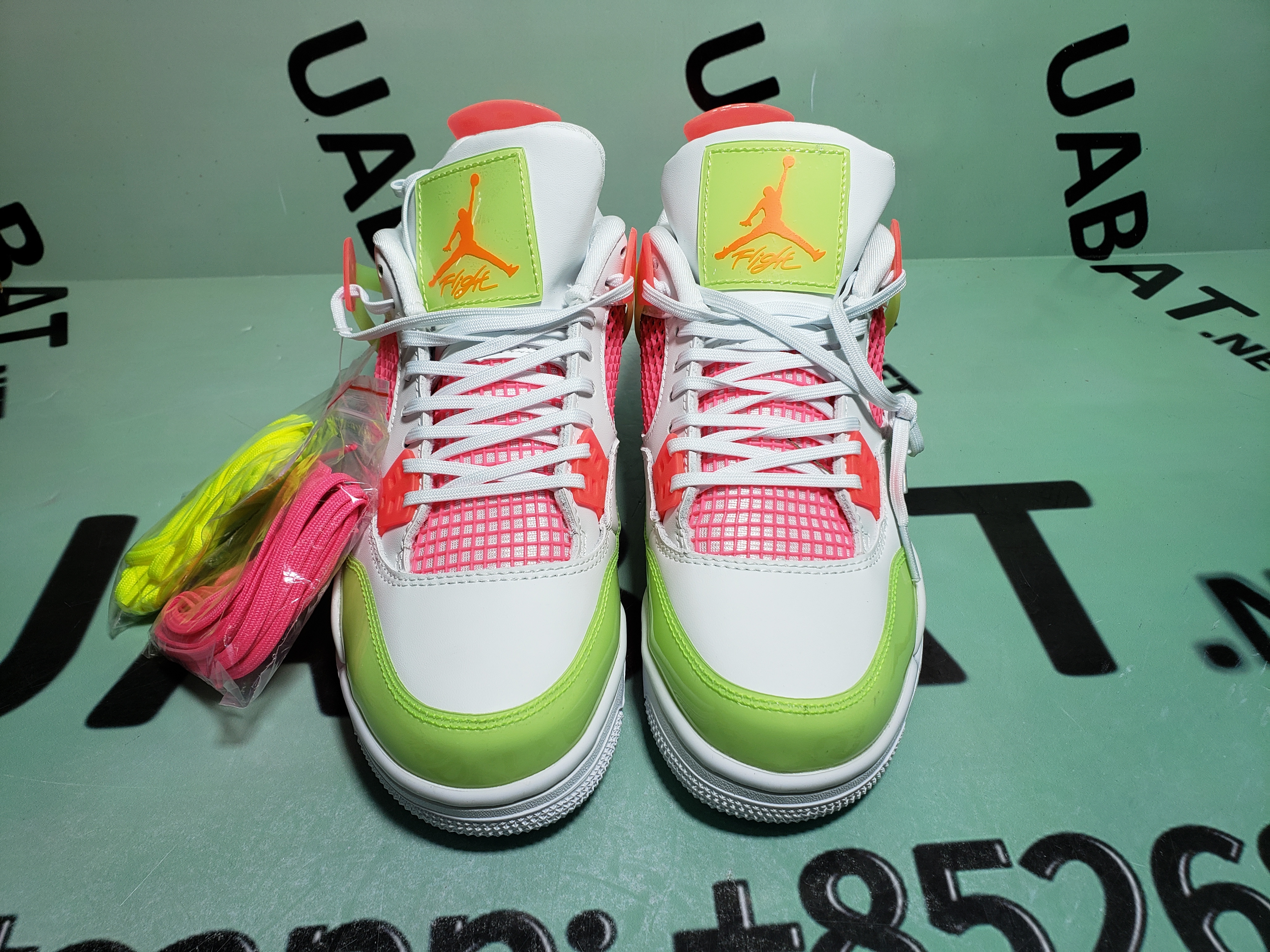 Uabat Jordan 4 Retro White Lemon Pink (GS) ,V7808-100
