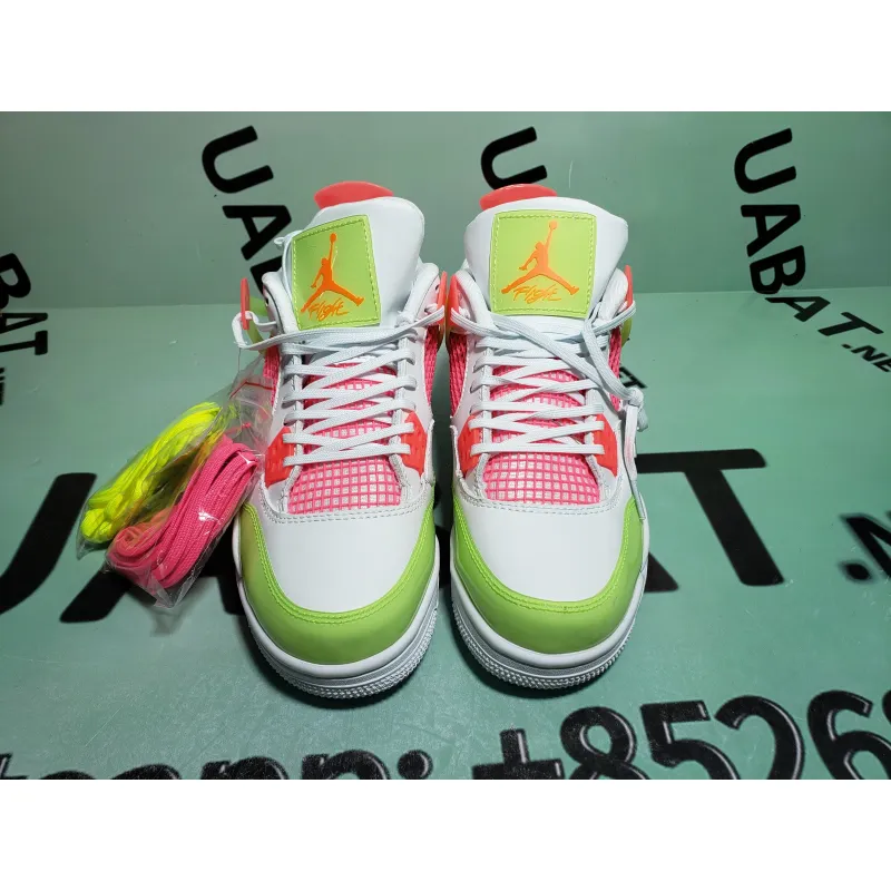 Uabat Jordan 4 Retro White Lemon Pink (GS) ,V7808-100