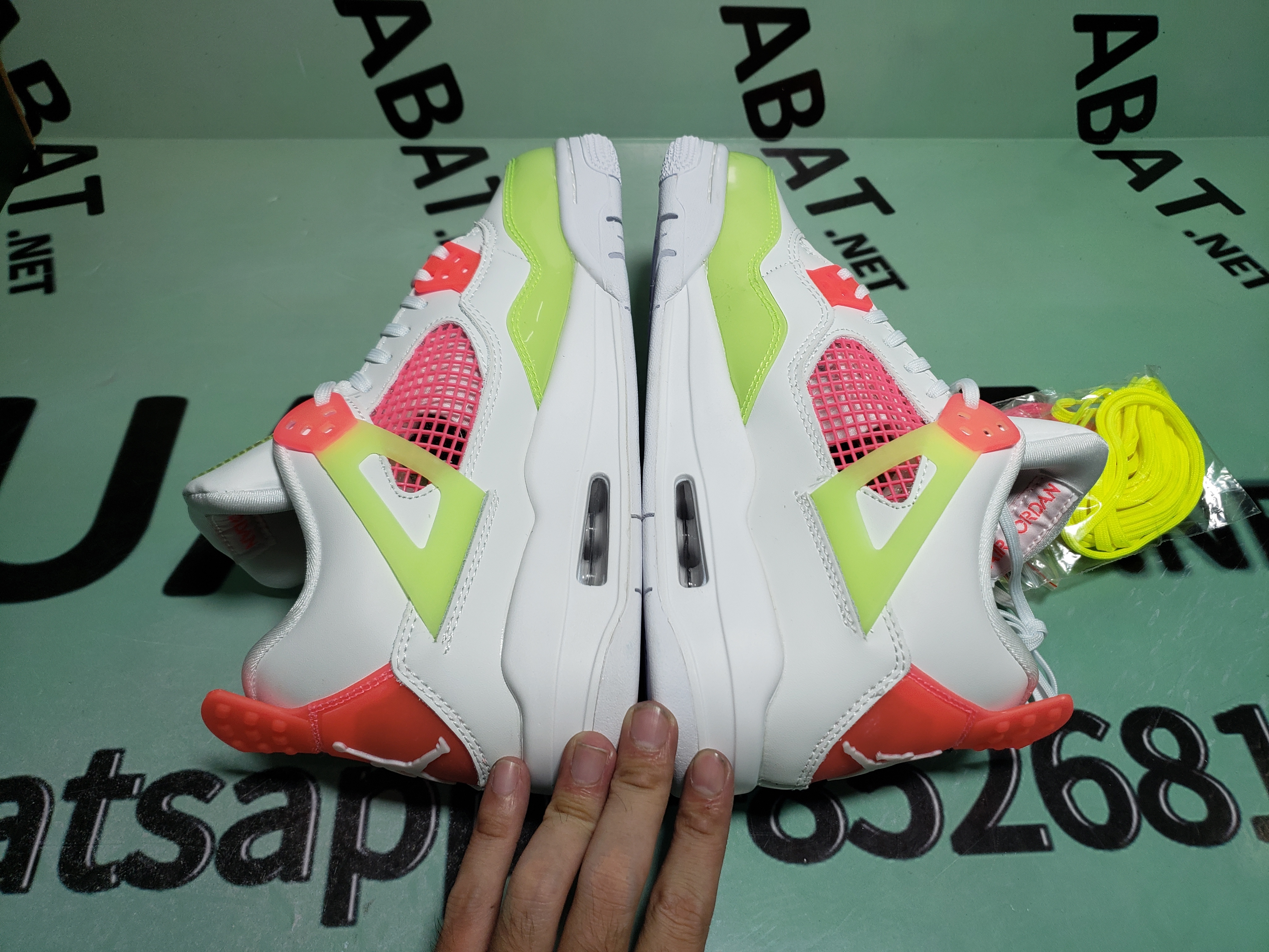 Uabat Jordan 4 Retro White Lemon Pink (GS) ,V7808-100