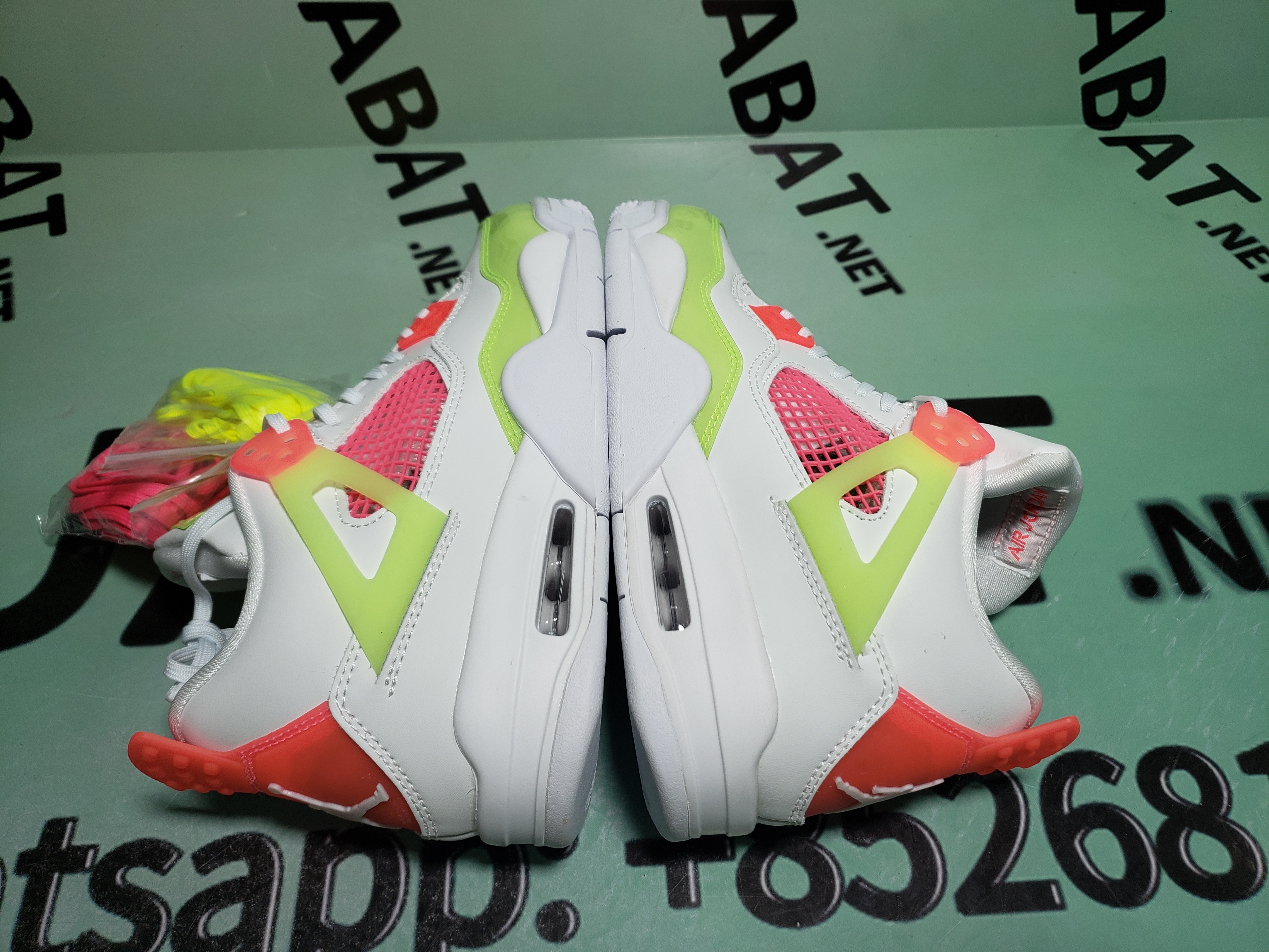 Uabat Jordan 4 Retro White Lemon Pink (GS) ,V7808-100