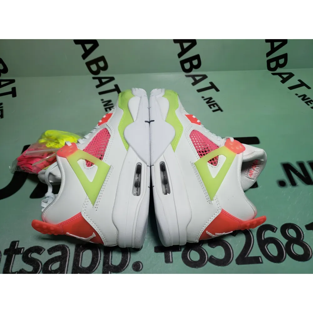 Uabat Jordan 4 Retro White Lemon Pink (GS) ,V7808-100