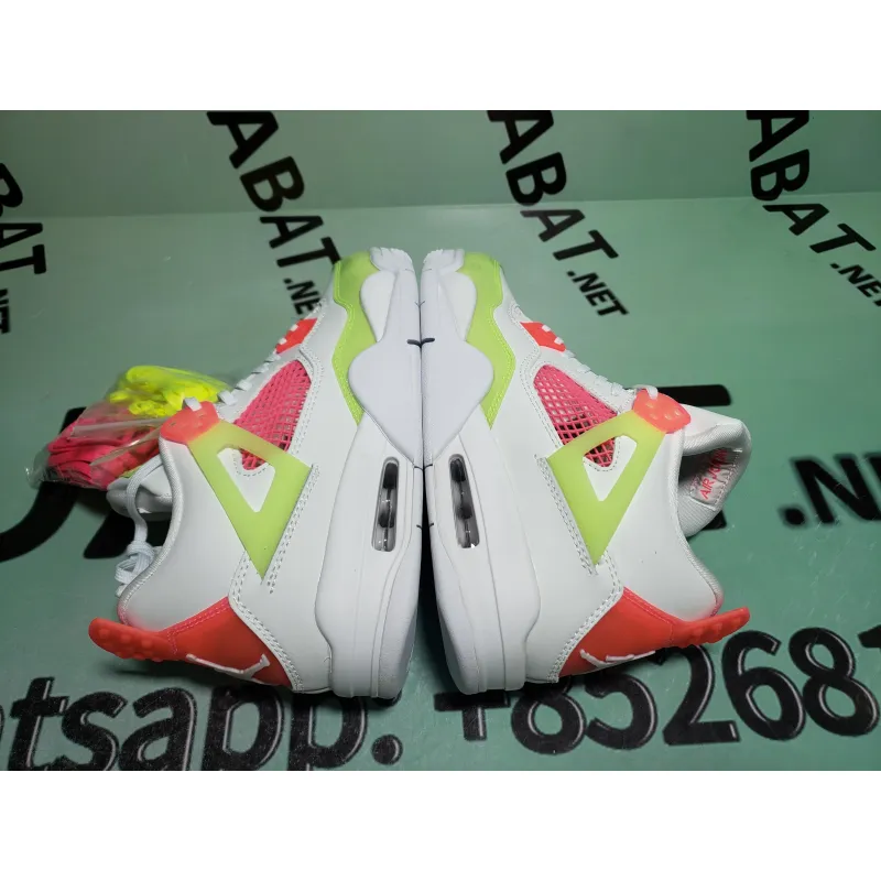 Uabat Jordan 4 Retro White Lemon Pink (GS) ,V7808-100