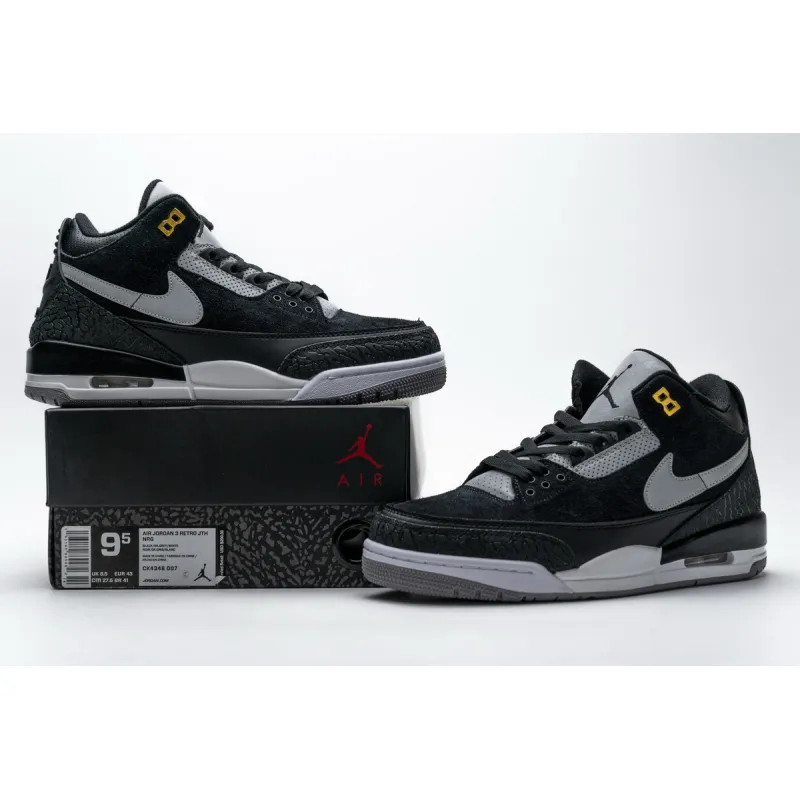 Uabat Jordan 3 Retro Tinker Black Cement Gold ,CK4348-007