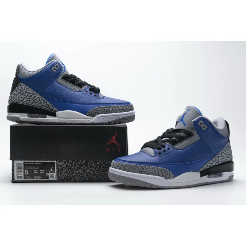 Uabat Jordan 3 Retro Varsity Royal Cement ,CT8532-400