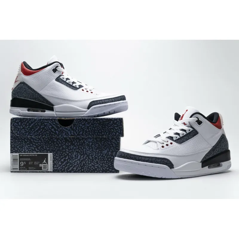 Uabat Jordan 3 Retro SE Fire Red Denim (2020) ,CZ6431-100