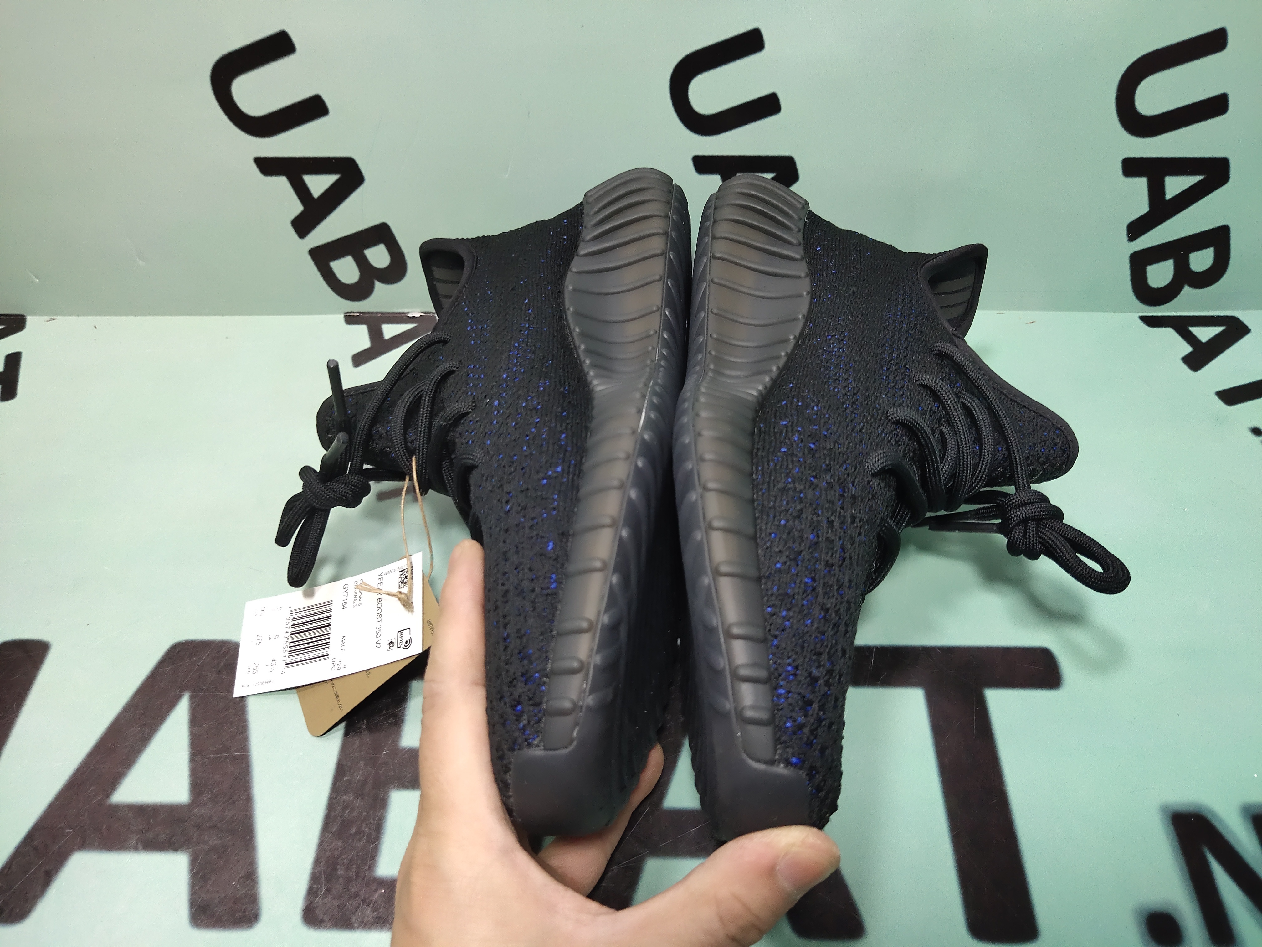 Uabat Yeezy Boost 350 V2 Black Blue ,GY7164