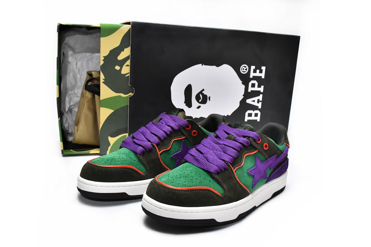 Uabat A Bathing Ape Sk8 Sta Dark Purple Green, 1G70-191-029