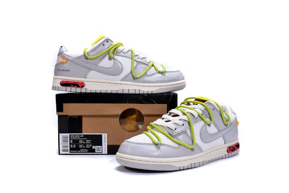 Uabat OFF WHITE x Nike Dunk SB Low The 50 NO.8, DM1602-106 