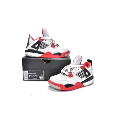 OG Kids Jordan 4 Retro PS Fire Red, BQ7669-160    01