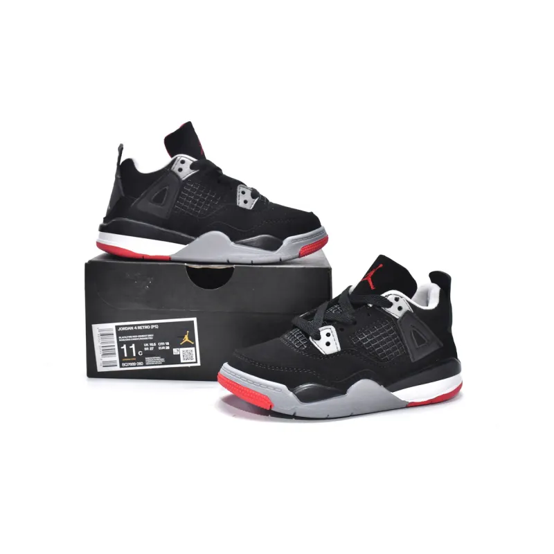 OG Kids Jordan 4 Retro PS Bred, BQ7660-060