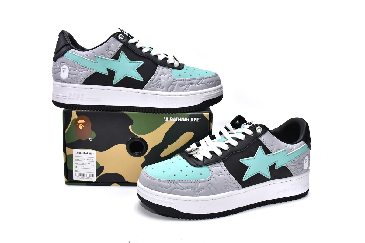 OG A Bathing Ape Bape Sta Low Grey Black, 1H70-191-002
