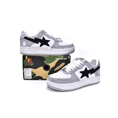 OG A Bathing Ape Bape Sta Low White Grey, 1H70-191-002 01