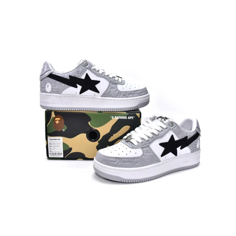 OG A Bathing Ape Bape Sta Low White Grey, 1H70-191-002
