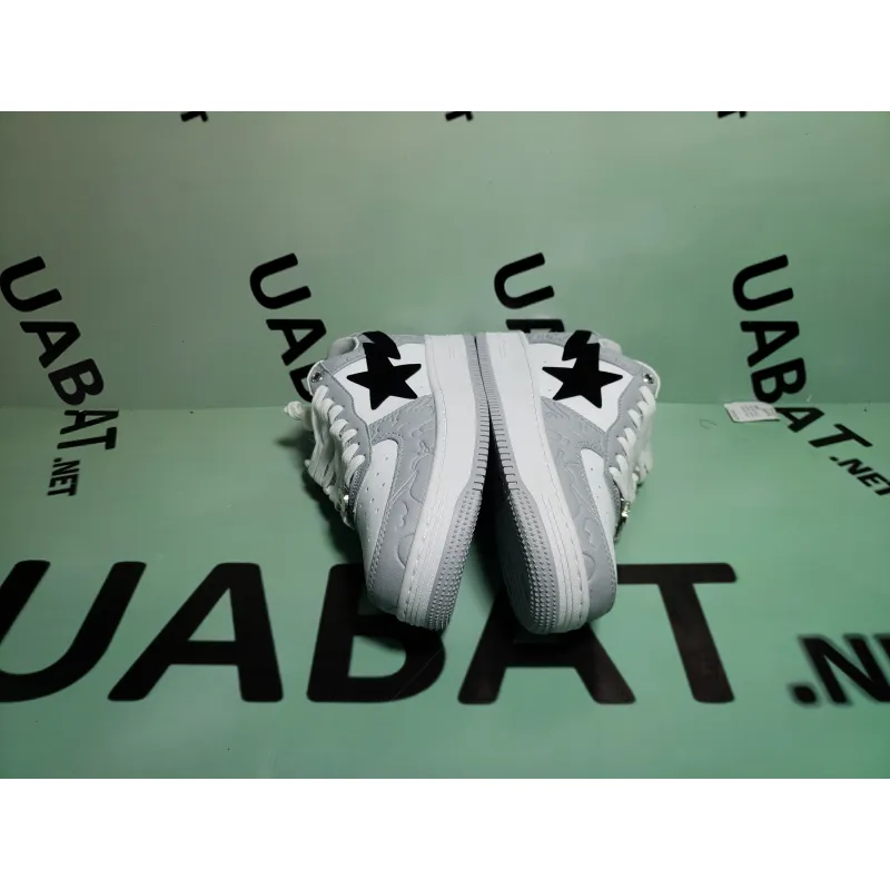 OG A Bathing Ape Bape Sta Low White Grey, 1H70-191-002