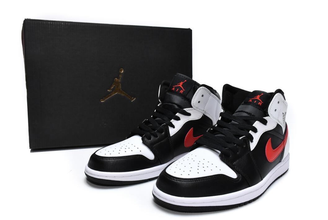OG Jordan 1 Mid Black Chile Red White, 554724-075
