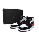 OG Jordan 1 Mid Black Chile Red White, 554724-075