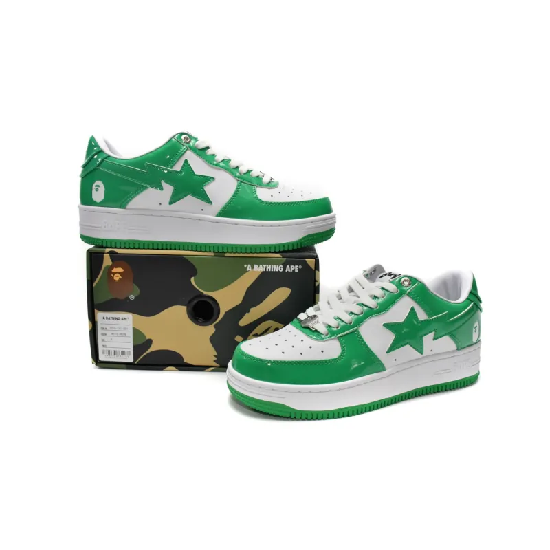 OG A Bathing Ape Bape Sta Low White Green,1H70-191-001