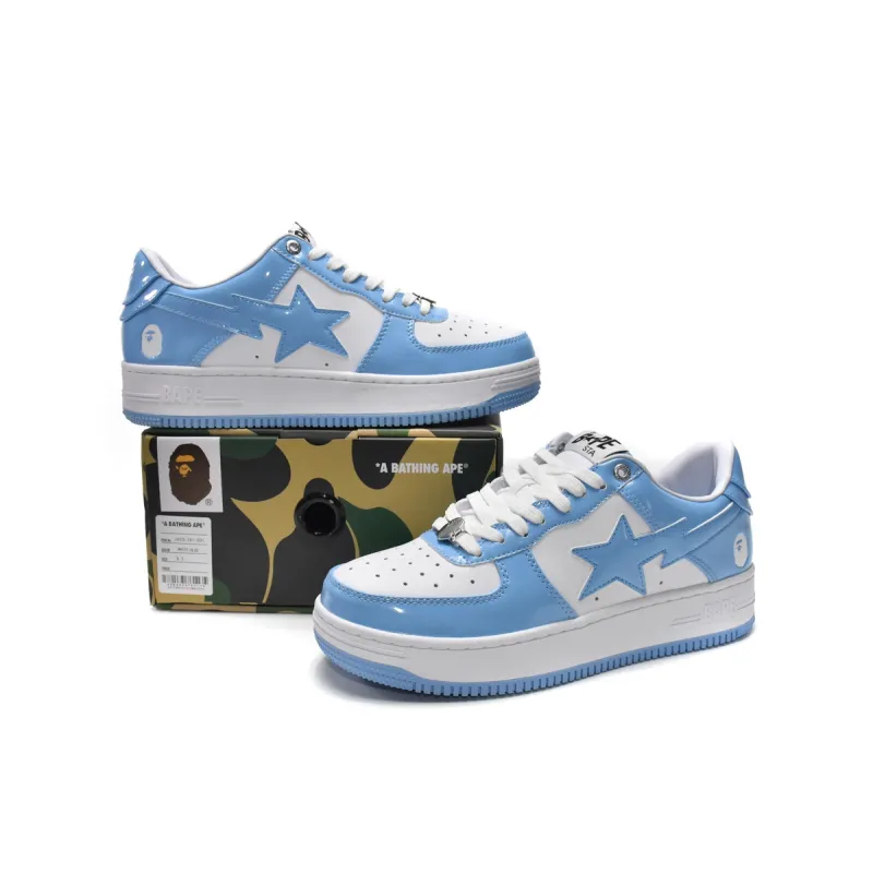 OG A Bathing Ape Bape Sta Low White Blue,1M70-191-001