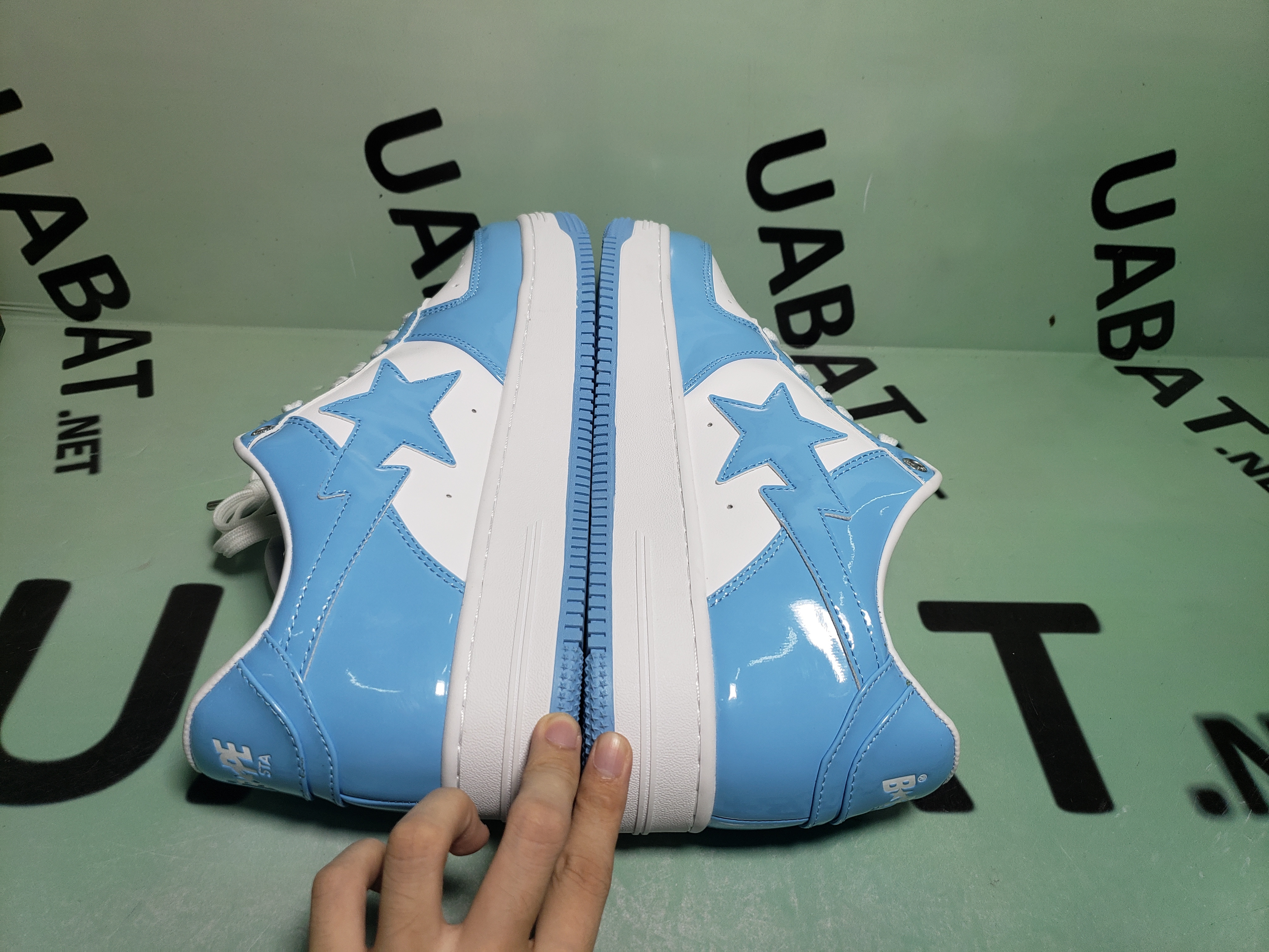 OG A Bathing Ape Bape Sta Low White Blue,1M70-191-001