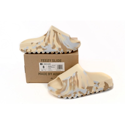 OG Yeezy Slide Enflame Oil Painting White Yellow, GW1932 01