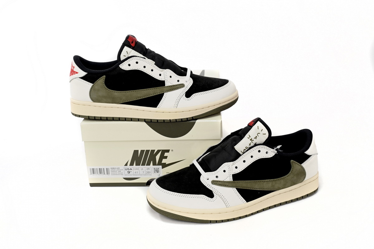 Uabat Jordan 1 Retro Low OG SP Travis Scott Olive, DZ4137-106   