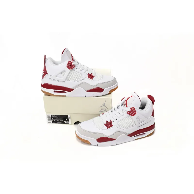 Uabat SB x Air Jordan 4 White Red,DR5415-160