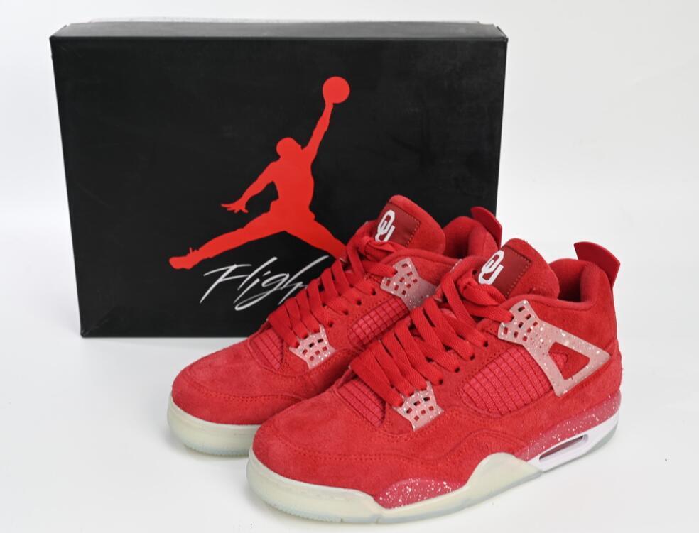 Uabat Jordan 4 Retro Wine red ink splashing,904282