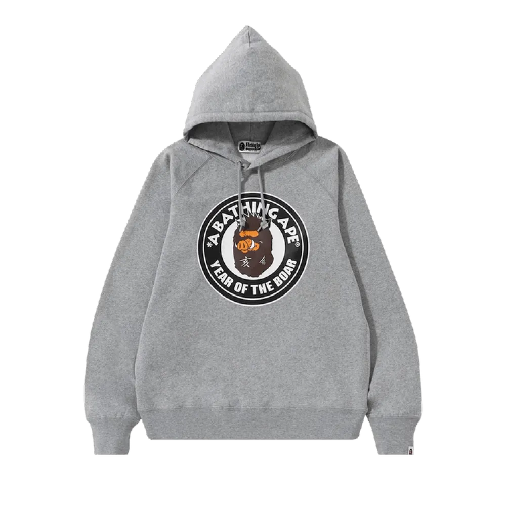 BAPE Camo Year Of The Boar Pullover Hoodie Grey