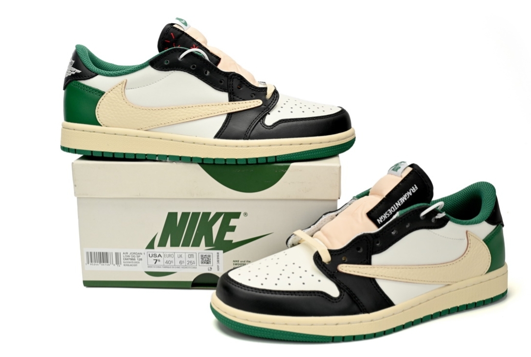 Uabat Jordan 1 Retro Low SP Travis Scott Black Green Barb,DM7866-128