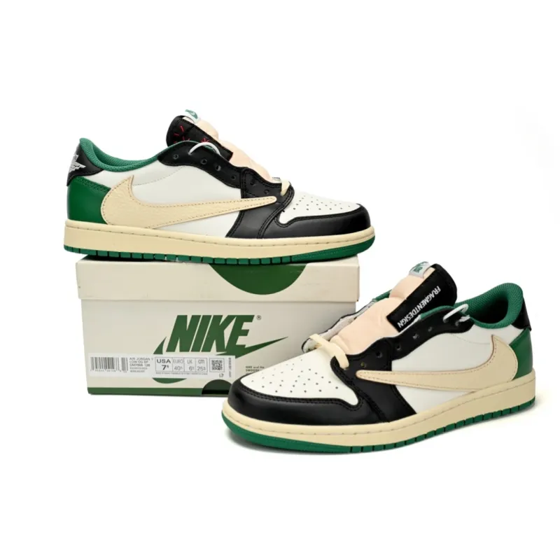 Uabat Jordan 1 Retro Low SP Travis Scott Black Green Barb,DM7866-128