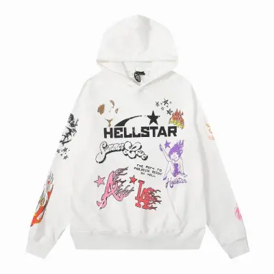 Hellstar Hoodie White and color 01