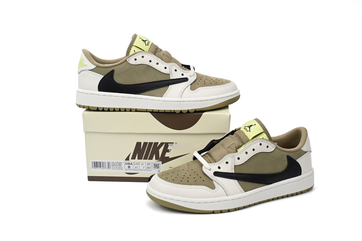 Uabat Travis Scott  Air Jordan 1 Low Black, White, Green,FZ3124-200