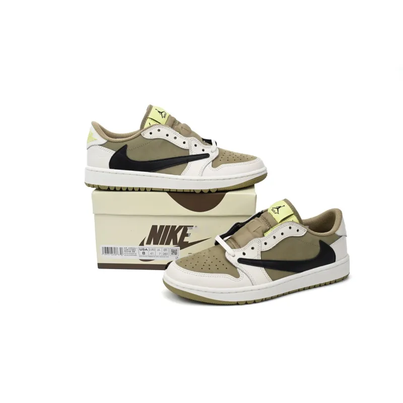 Uabat Travis Scott  Air Jordan 1 Low Black, White, Green,FZ3124-200