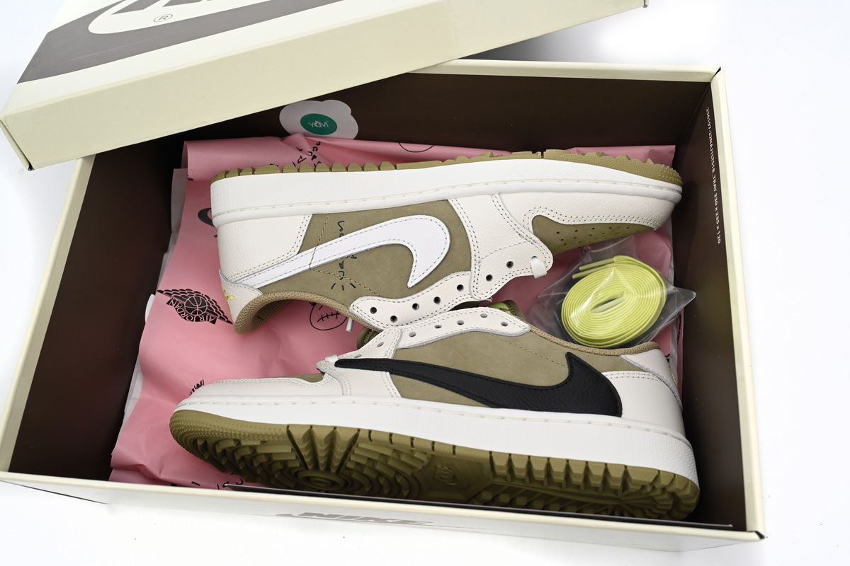 Uabat Travis Scott  Air Jordan 1 Low Black, White, Green,FZ3124-200