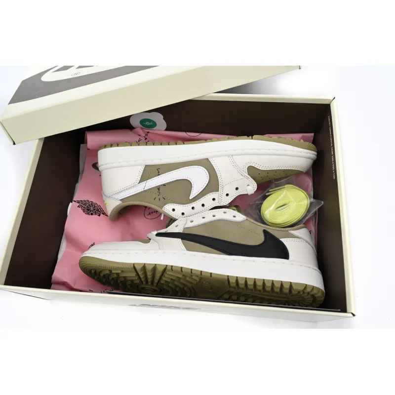 Uabat Travis Scott  Air Jordan 1 Low Black, White, Green,FZ3124-200