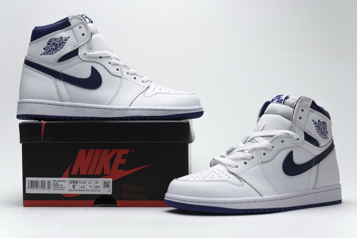 Uabat Jordan 1 Retro High OG White Purple,555088-115