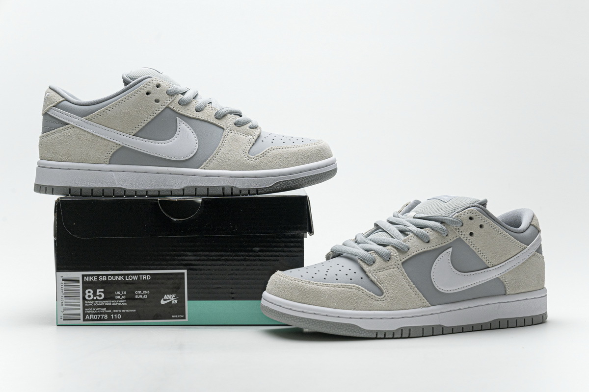 OG SB Dunk Low Summit White Wolf Grey ,AR0778-110