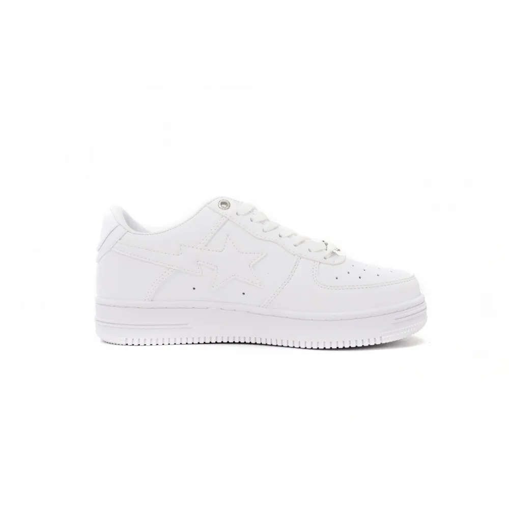 {20$ OFF, Litmited Time} OG A Bathing Bapesta Sta Low M2 White Leather