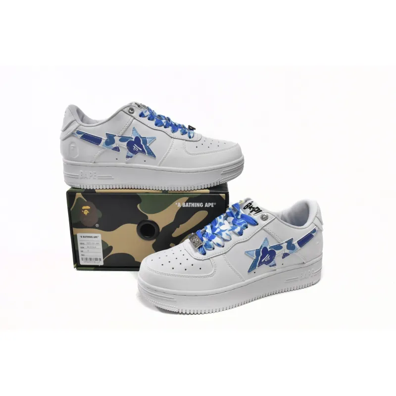 A Bathing Ape Bape Sta Low White Blue Camouflage 1H20-191-045