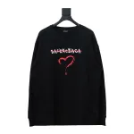 Balenciaga 24Fw Letter heart print round neck Hoodie 2