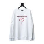  Balenciaga 24Fw Lettering Heart Printing Crew Neck Hoodie1