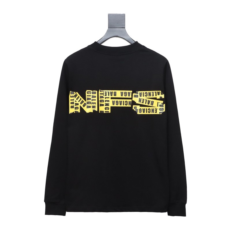  Balenciaga 24S Three-Dimensional Assembly Tape Printing Design Loose Long Sleeve Hoodie
